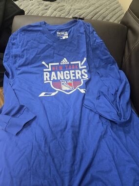 Adidas New York Rangers Blue Long Sleeve Tee